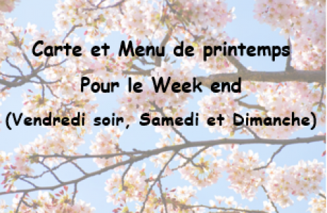 Menu et Carte Week end de Printemps