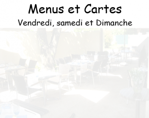 Menu et carte week end Avril et Mai 2024